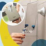 Luxo Shower Mirror, Shower Mirror fogless for Shaving with a Removable Razor Holder - Shaving Mirror for Shower with a Powerful Suction Cup - Shatterproof fogless Mirror for Shower
