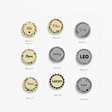 Cat Dog ID Tags Personalized 9 Corolla Styles Flower Wreath to Choose for Large Pets Collar Accessories Shiny Brass Copper Engraved Custom on Both Side
