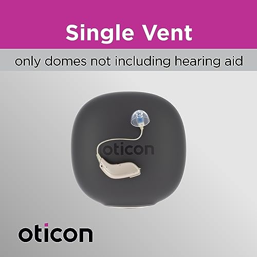 Genuine Oticon Hearing Aid Domes MiniFit Single Vent Bass 8mm (0.31 inches - Medium), Oticon Branded OEM Denmark Replacements, Authentic Accessories for Optimal Performance - 3 Pack / 30 Domes Total
