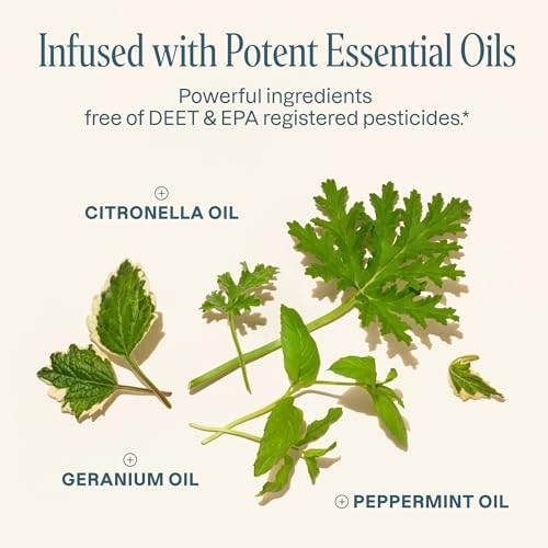 Cliganic Mosquito Repellent Pack (2 Clips + 4 Refill Pellets) - Natural DEET-Free, Essential Oil Infused