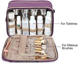 BAGSMART Large Toiletry Bag, Travel Makeup Organizer Water-resistant Makeup Cosmetic Bag Travel Bag for Accessories, Shampoo, Full Sized Container, Toiletries (Purple, Medium)