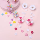 OAOLEER 6PCS Hair Bows for Girls, Flower Hair Accessories for Girls Grosgrain Ribbon Bows With Alligator Clips Girl Hair Accessories for Kids Teen Back to School (Flower Bows-A)
