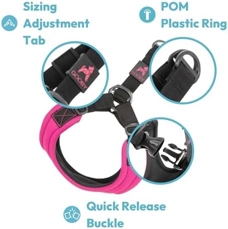 Gooby Escape Free Sport Harness - Red, Medium - No Choke Step-in Patented Neoprene Small Dog Harness with Four-Point Adjustment - Perfect on The Go Dog Harness for Medium Dogs No Pull and Small Dogs