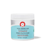 First Aid Beauty - Facial Radiance Pads with Glycolic & Lactic Acids – Daily Exfoliating Pads with AHA that Help Tone & Brighten Skin – Makeup Prep Pads - Compostable for Daily Use – 60 Pads