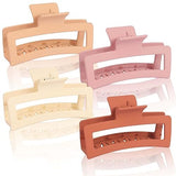AHONEY Extra Large Claw Clips, 5 Inch XL Giant Claw Clip Strong Hold Oversized Jaw Clip, Curly Hair Clips for Thick Long Hair, Hair Accessories for Women (Warm, 4 Count)