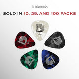 D'Addario Celluloid Guitar Picks - Guitar Accessories - Guitar Picks for Acoustic Guitar, Electric Guitar, Bass Guitar - Natural Feel, Warm Tone - Green, Medium 0.70mm, 25-pack