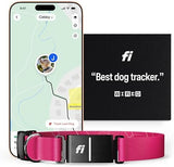 Fi Series 3 Smart Dog Collar - GPS Dog Tracker and Activity & Fitness Monitor, Waterproof, LED Light, Escape Alerts, Nationwide Coverage [Free 6 Month Membership] (Pink, Medium)