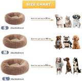 Dog Bed Calming Dog Beds for Small Medium Large Dogs - Round Donut Washable Dog Bed, Anti-Slip Faux Fur Fluffy Donut Cuddler Anxiety Cat Bed(28'' Khaki