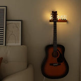 Light Up Guitar Stand Wall Mount, Solid Wood Guitar Hanger Shelf Accessories with Pick Holder, for Acoustic Electric Bass Ukulele Violin, Gift for Men Boyfriend Music Lovers Guitar Players Guitarist
