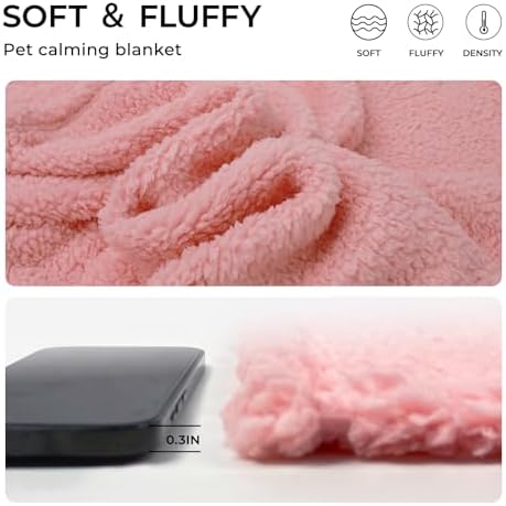 Luciphia Premium Fleece Pet Blanket for Small Medium Dogs Puppy Soft Sherpa Calming Cat Throw Blankets(Pink,57x40 inches)
