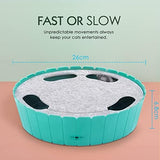 Pawaboo Interactive Cat Toy with Running Mouse, Electronic Motion Cat Toy Automatic Teaser for Indoor Cats, Pop and Play Hide Seek Cat Toy Hunting Mouse for Pet Cat Kitten Play Fun Exercise, Lake Blue
