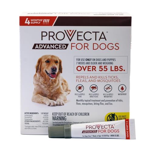 Provecta® Advanced for Extra Large Dogs (Over 55 lbs) Flea and Tick Topical Treatment, 4-Month Supply