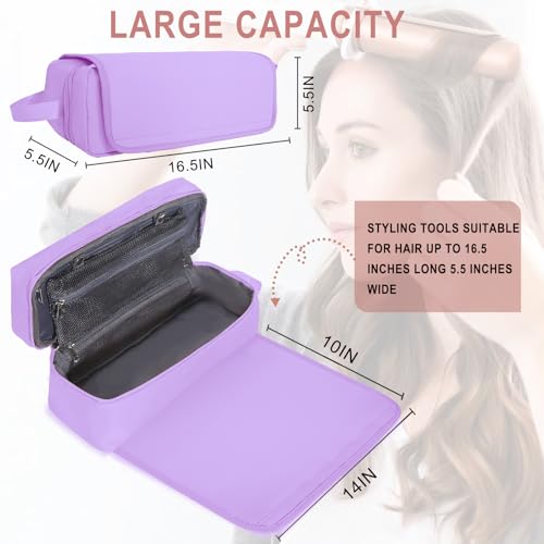 Hair Tools Travel Bag with Heat Resistant Mat Hair Styling Accessories Storage Case for Hair Dryer Flat Iron Straightener Curling Iron Haircare Accessories Travel Essentials for Women