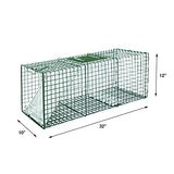 HOMESTEAD 2-Pack Live Animal Trap - Specialized for Raccoons, Opossums, Groundhogs, Skunks, Feral Cats, Squirrels - Heavy Duty Steel Traps, 1-Door, Green, Humane Catch & Release Animal Trap,89-302