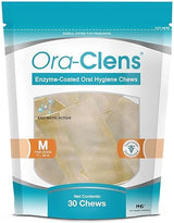 Oral Hygiene Chews for Medium Dogs-Enzymatic Dental Treats for Daily Oral Care, Cleans Teeth and Freshens Breath, Reduces Plaque, Bacteria and Tartar Build Up Without Brushing-30 Chews