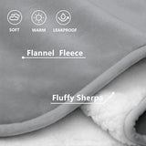 gogobunny Waterproof Bed Blanket, Reversible Sherpa Fleece Throw Blanket for Dog Puppy Cat, Furniture Cover Protects Bed Couch Sofa from Liquid Pee and Pet Fur (Grey, 50x60 inches)