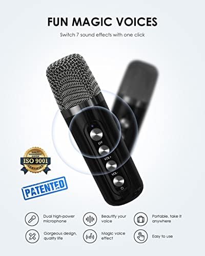 Karaoke Machine for Kids/Adults, FULLIFE 2024 Upgraded Portable Bluetooth PA Speaker System with 2 Wireless Microphones, Colorful LED Light That Changes, Sing Karaoke Set for Home Parties, Indoors