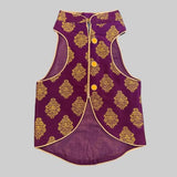 Waggy Fits Traditional Dog Sherwanis - Perfect for Weddings and Celebrations, Dog Clothes, pet cosutme, Indian pet Clothing, | Plum Maharaja Sherwani (5XL)