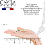 Camila Paris CP1994/2 French Hair Barrette Clip for Women, Handmade, Side Slide-in Metal-Free Closure Strong Hold Grip Hair Clips for Girls, No Slip Durable Styling Hair Accessories, Made in France
