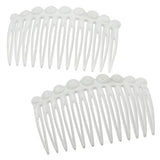 Camila Paris CP2900/2 French Hair Side Comb Small Rounded, White French Twist Hair Combs Decorative, Strong Hold Hair Clips for Women Bun Chignon Up-Do Styling Girls Hair Accessories, Made in France