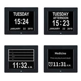 TMC [2024 New Clock with Day and Date for Elderly-Digital Clock Large Display with 12 Alarm Options,Dementia Clock Large Number Digital Clocks for Seniors(8-inch,Black)