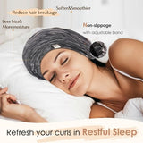 YANIBEST Slouchy Beanie Hat Satin Lined Sleep Cap Satin Bonnet Chemo Headwear Caps for Women and Men Black