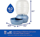 Petmate Replendish Automatic Gravity Waterer for Cats and Dogs, BPA-Free, No Batteries Required, Includes Charcoal Filter, 4 Gallons, Made in USA,Blue