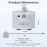 Ultra-Quiet Replacement Pump for Stainless Steel Cat Water Fountains - SMA-800 Motor - Safe and Easy to Clean with Low Voltage DC 5V and USB Cable (Pump+Brush)
