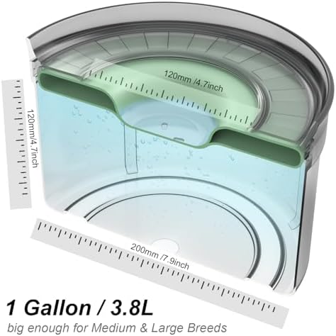 1Gallon No Spill Dog Water Bowl-3.8L Large Capacity, BPA-Free, Anti-Splash & Anti-Digging Design with Non-Slip Base, for Messy Drinkers, Slobber Control Pet Bowl for Dogs