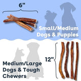 Pupford Thick Bully Sticks for Dogs & Puppies, Smoked for Improved Smell, Natural, Long-Lasting, Single Ingredient Chews for Medium & Large Breeds (12", 10 Count)