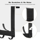 Over The Door Hooks for Hanging, Over The Door Hanger with 5 Triple Coat Hooks, Over The Door Towel Rack for Bathroom, Door Hanger Hooks for Coat, Bags and Hat (Black, 2 Pack)