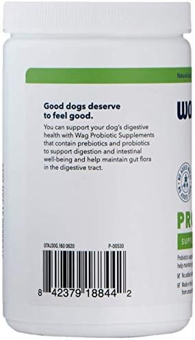 Amazon Brand - Wag Probiotic Supplement Chews for Dogs, Natural Duck Flavor, 160 count