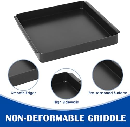 SafBbcue Woodfire Outdoor Griddle Pan for Ninja Woodfire OO100 Series Pizza Oven Accessories, Ninja Woodfire 8-in-1 Outdoor Oven Accessories Ninja Pizza Oven XSKOCTPN Non-Stick Griddle Plate 12" x 12"