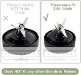 5-piece Ninja Blender Cups Replacement Single Serve 16oz Cups with Sip & Seal Lids, 6 Fins Extractor Blade Compatible with Nurti Ninja Blenders Pro BL660 BL663 BL663CO BL665Q BL740 BL770