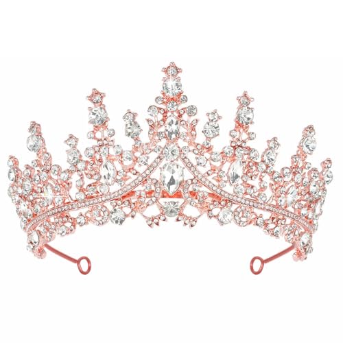 Tiara Crown Headband for Women, Headband Hair Accessories for Birthday Wedding Party Costume Rose