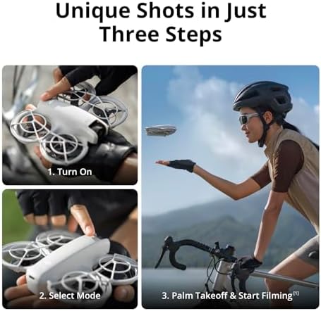 DJI Neo, Mini Drone with 4K UHD Camera for Adults, 135g Self Flying Drone that Follows You, Palm Takeoff, AI Subject Tracking, QuickShots, Stabilized Video, Built-In Propeller Guard (Controller-Free)