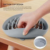 Coomazy Large Silicone Slow Feeder Dog Bowls, Interactive Puzzle Toy for Pets Food Training, Keeps Dogs Busy, Prevents Puppy Overeating (Smoke Gray, Large: 3.2Cup)