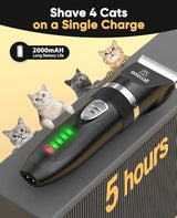 oneisall Cat Clippers for Matted Hair, Quiet Cat Shaver for Long Hair, Cordless Cat Hair Trimmer for Grooming, 2 Speed Pet Shaver Cat Grooming Kit for Cats Small Dogs Animals (Black)