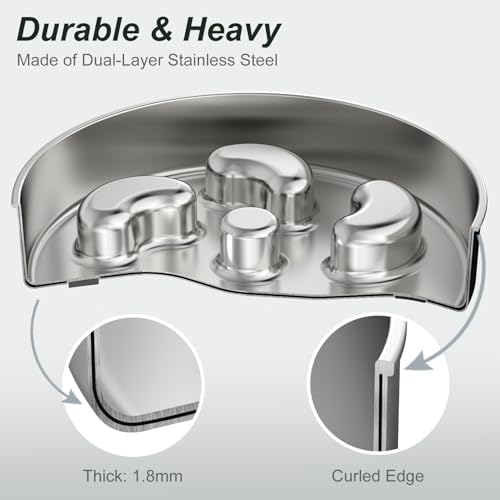 Slow Feeder Dog Bowl, Double Wall Food-Grade Stainless Steel, Heavy Duty with Non-Slip Rubber Base, 2Cups Capacity for Medium Dogs to Slow Down Eating