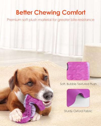HGB Squeaky Dog Toys - No Stuffing Crinkle Plush Dog Toys for Small Medium Large Breeds, for Aggressive Chewers, Puppy Teething, Pet Entertaining, 2 Pack