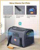 Morpilot Cat Carrier Soft - Portable Pet Carrier for Small or Medium Cats, Dogs and Puppy up to 14lbs, Airline Approved Dog Carrier with Safety Buckle and Foldable Bowl - 17 x 11 x 12 Inch (Dark Gray)