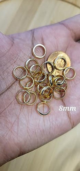 10 Stainless Steel Hair Beads for Loc Braids Twist and Natural Hair, Loc Beads, Dreadlock Hair Accessories, Loc Jewelry (8mm, Gold)
