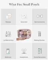 Pocmimut Makeup Bag,Small Makeup Bag Clear Travel Makeup Bag Car Accessories Storage for Women,Travel Essentials Organizers,Pink
