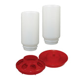 Harris Farms Chick Drinker and Feeder Bundle Kit – Contains 1 Screw on Chick Feeder Base and 1 Screw on Chick Drinker Base – 2 QT Plastic Jars – Made from BPA Plastic – Easy to Clean