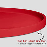 DogBuddy Dog Food Mat - Waterproof Dog Bowl Mat, Silicone Pet Mat for Food and Water Bowls, Nonslip Pet Feeding Mat with Edges, Dogs Food Mats for Floors, Puppy Supplies (Small, Red)