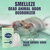 SMELLEZE Dead Animal Odor Eliminator for Strong Odor Removal - Eliminate Dead Rodent & Wildlife Smell - Safe Indoor & Outdoor Use, Natural Odor Remover, Fresh & Effective - 1 Pouch.