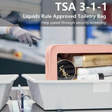 LETGO Clear Makeup Bags, TSA Approved Toiletry Bag with Zipper, Clear Makeup Organizer Fit Carry-on Travel Car Accessories Essentials,Portable Travel Pouch for Women Men (Pink)