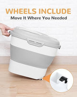 30-35 Lbs Dog Food Storage Container Collapsible Dog Food Container with Airtight Lids, Wheels, Scoop and 2pcs Food Storage Containers, Large Pet food storage for Dog, Cat