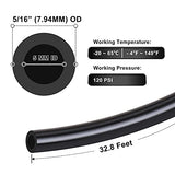 Hromee Air Line Tubing Kit, 5/16 Inch (7.937MM) OD x 32.8 Feet Polyurethane PU Tube and Push to Connect Fittings, 14 PCS Compressed Pipe and Accessories Kit