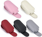 Sunglasses Holders for Car Sun Visor, 2pack Magnetic Leather Glasses Eyeglass Hanger Clip for Car, Visor Sunglasses Holder Clip Car Accessories for Truck